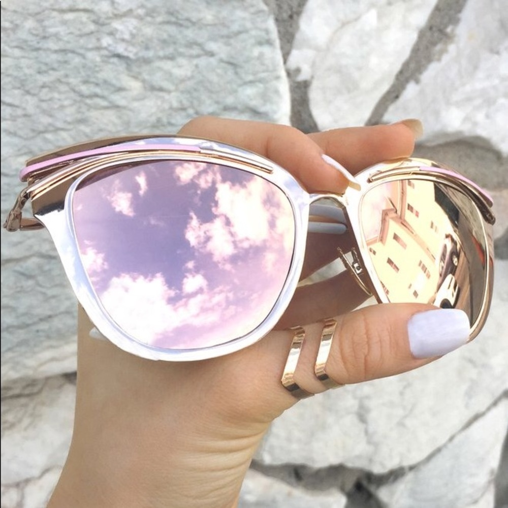 3 Rose Gold Mirror Sunglasses | CANDY | TOPFOXX